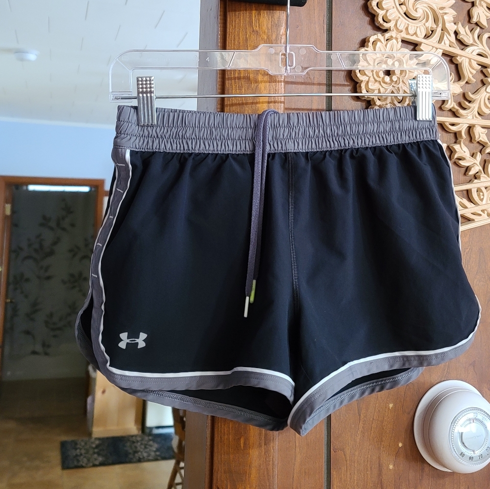 Under Armour Black and Gray Athletic Running Shorts